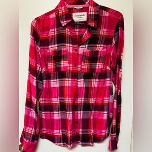 Women Flannel plaid long sleeve shirt